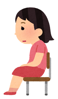 無料イラスト かわいいフリー素材集 姿勢の良い 姿勢の悪い椅子に座る女の子のイラスト