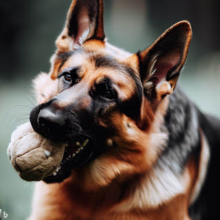 German Shepherd playing