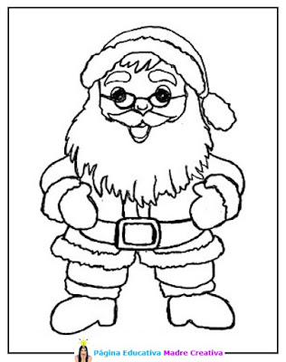 Dibujo de Papa Noel o Santa Claus para colorear