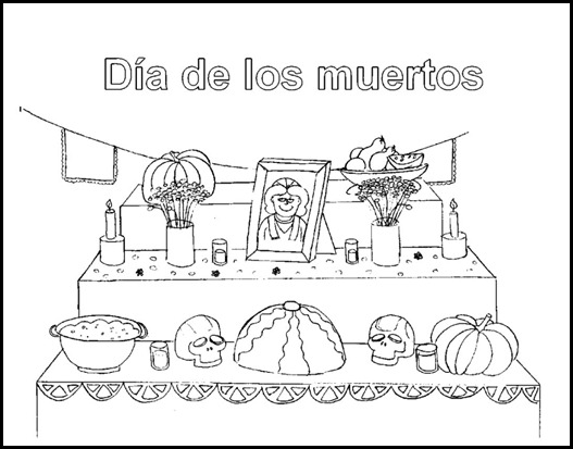 Resultado de imagen para dibujos de muertos para colorear