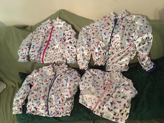 Four 'bomber' style jackets, in 4 different little girl sizes 2T-11/12