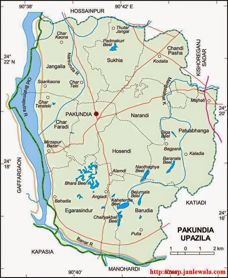 pakundia upazila map of bangladesh