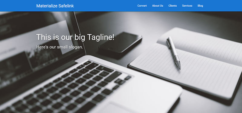 Safelink Materialize - Responsive Blogger Template