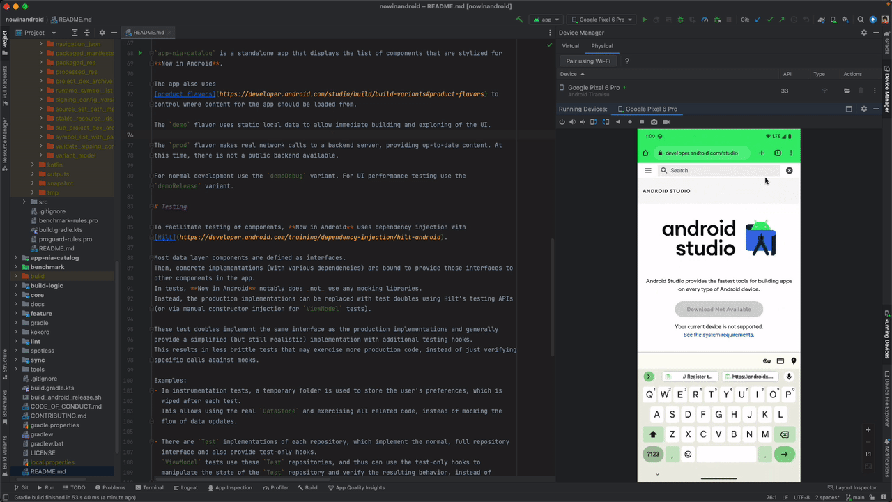 Moving image of physical devices mirroring in Android Studio