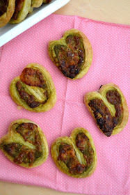 Pesto Sriracha and Mozzarella Palmiers