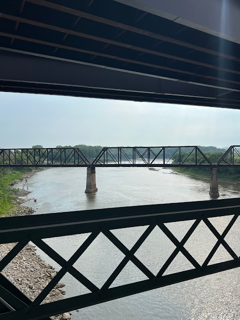 The confluence of the Kaw and Missouri Rivers can be seen in the distance.