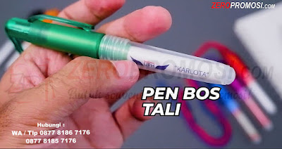 Ballpoint Boss Tali, Souvenir Pen tali, pulpen promosi boss tali, pen insert stiker