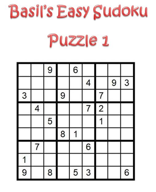 Brain Training with Professor Basil #72 Sudoku Puzzle 1 @BionicBasil® Downloadable Puzzle For Purrsonal Use Only