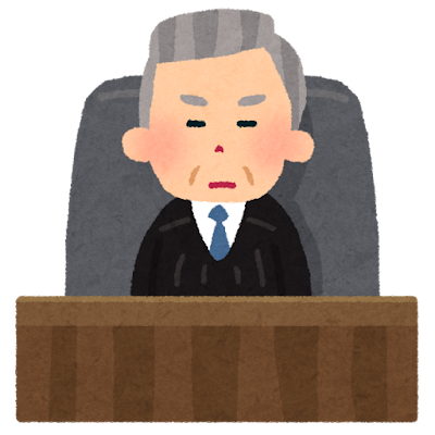 裁判長・裁判官のイラスト（木槌なし）