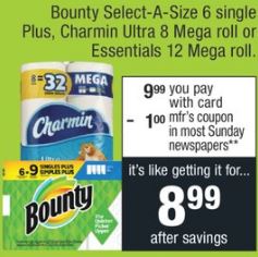 Charmin Ultra 8 Mega Roll Or Essentials