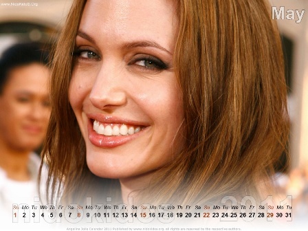 Angelina Jolie Desktop Calendar 2011, Sexiest Hollywood Actress Calendar 