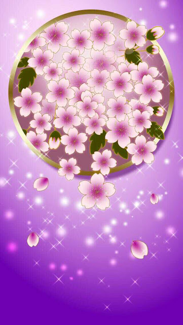 Purple Flower Stars iPhone Wallpaper