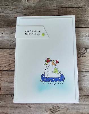 Silly Goose stampin up clean simple masked friend  card