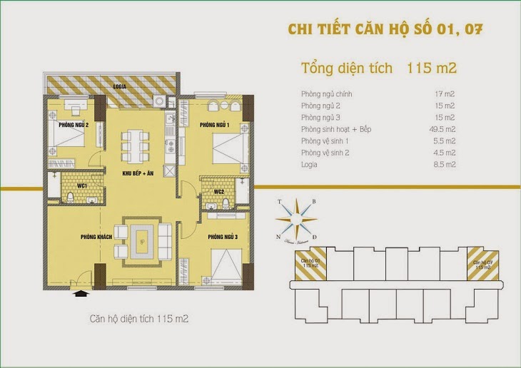 Chi tiết căn hộ 115 m2