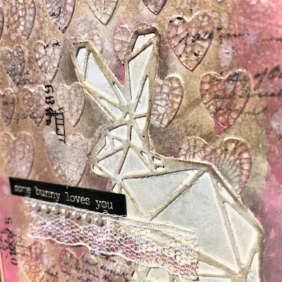 Sara Emily Barker https://sarascloset1.blogspot.com/2019/03/some-bunny-loves-you-with-tim-holtz.html Tim Holtz Geo Springtime Distress Oxide Spray Mixed Media Card 4