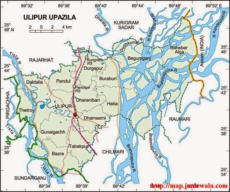 ulipur upazila map of bangladesh