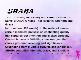 meaning of the name "SHANA"