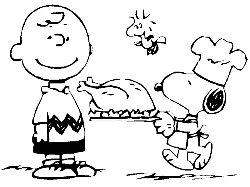 Thanksgiving turkey coloring Snoopy title=