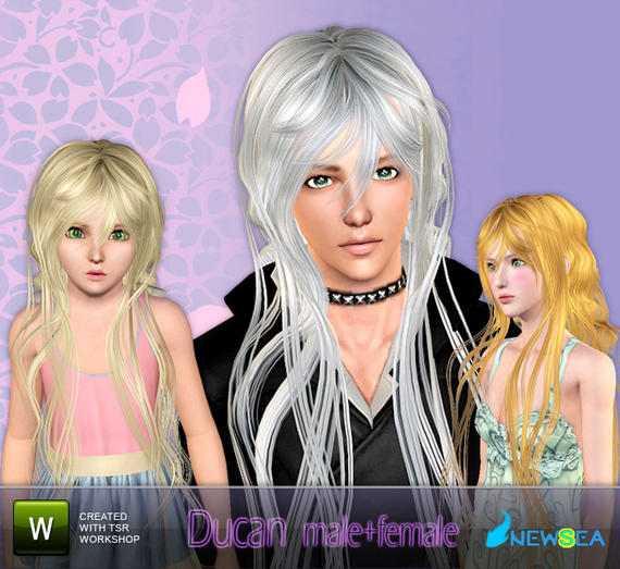 Newsea Ducan Male+female Hairstyle. Download at The Sims Resource - Free