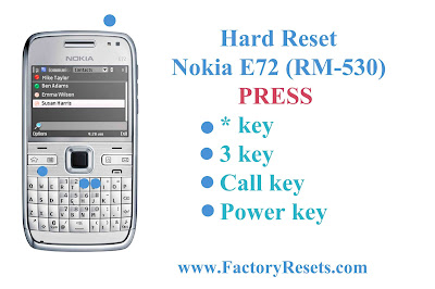 Hard Reset Nokia E72 (RM-530)