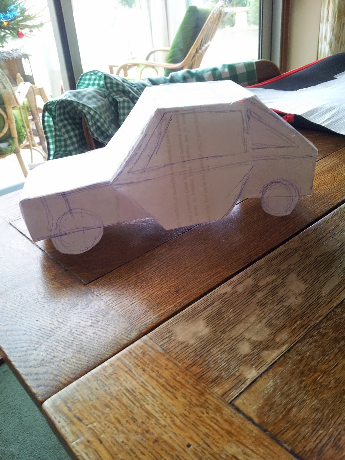 Delorean paper model, side view