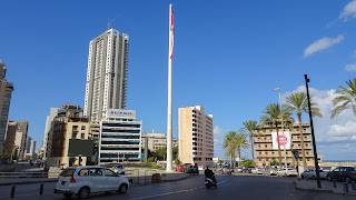 Huge flag pole at Fakhreddine Corner