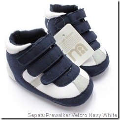 Sepatu Prewalker Velcro Navy White