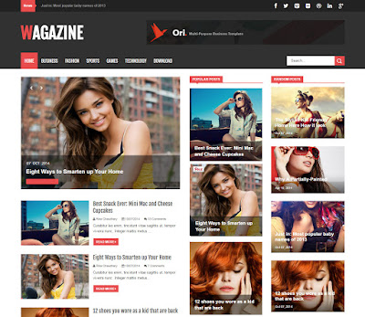 Visualartzi wagazine magazine style responsive template with slider 