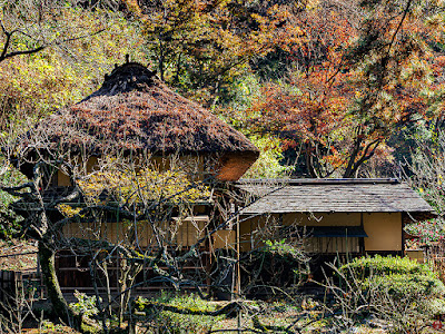 Yokobue-an teahouse in late autumn: Sankei-en (Yokohama)