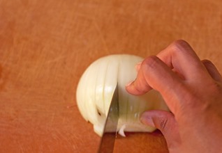 Slice perpendicular to cutting board