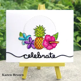 Sunny Studio Stamps: Tropical Paradise Customer Card by Karen Brown
