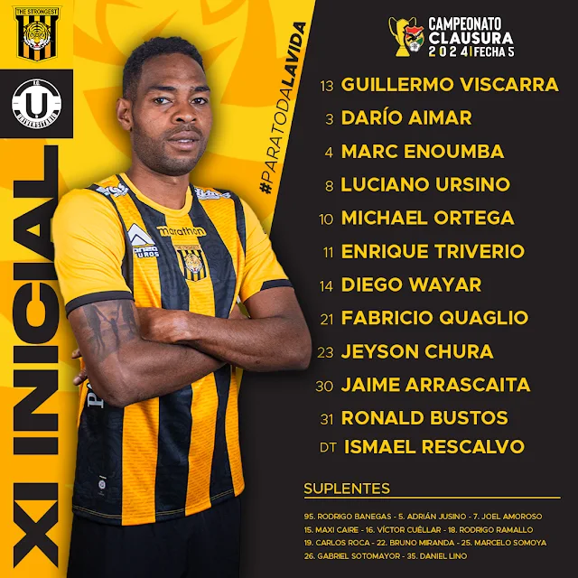Alineaciones The Strongest vs FC Universitario