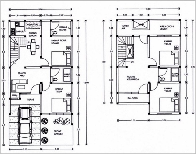 Konsep 40+ Denah Rumah Tinggal 2 Lantai