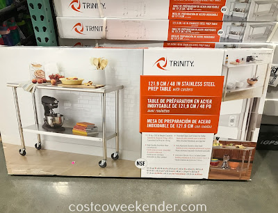 Costco 1049995 - Make food prep for a meal easier with the Trinity Stainless Steel Prep Table