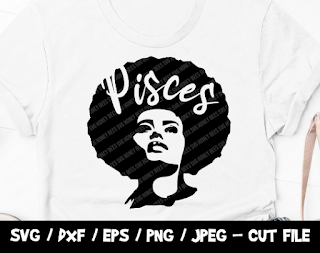 Afro American Woman Svg, Pisces Svg, Astrology Svg, Black Lives Matter SVG, BLM SVG Cut File, Instant Download, Cricut, Silhouette, Png