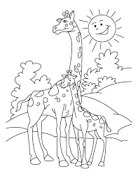 Images Baby Giraffe Familly Coloring Pages At Zoo