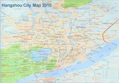 Hangzhou City Map of China