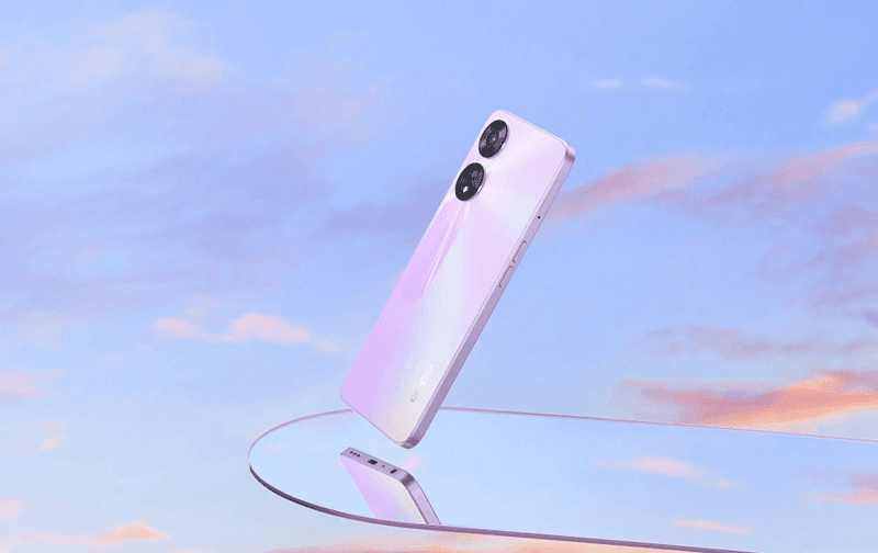 The new OPPO A78 5G in Glowing Purple colors