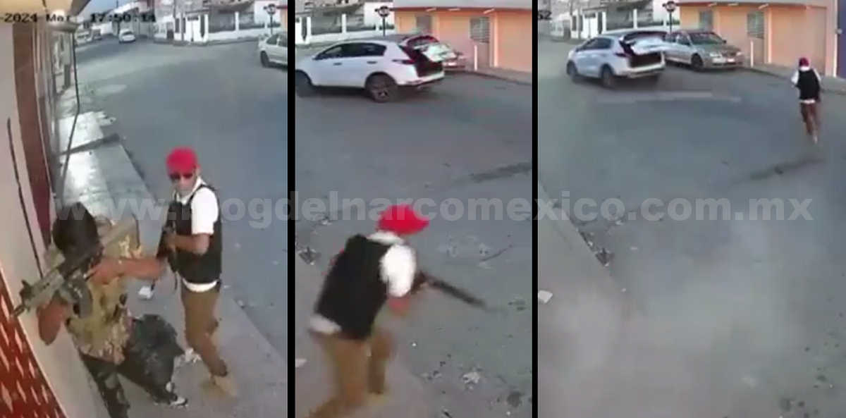 Video: Así llegaron sicarios a reventar un domicilio y así salieron corriendo al escuchar los balazos que les soltaron desde adentro en Tabasco