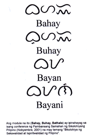 baybayin tattoos. spelled in aybayin.