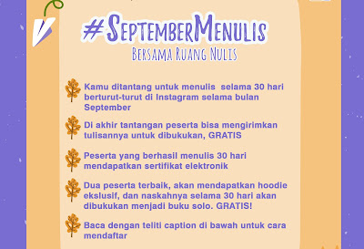 DAFTAR PESERTA AKHIR SEPTEMBER MENULIS