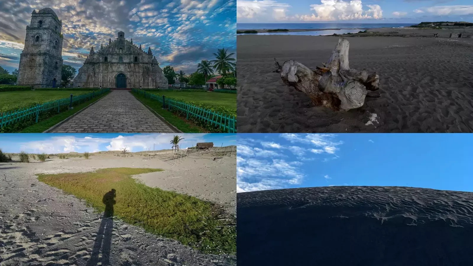 A Paoay Church Culili Point Sand Dunes Collage Ilocos Norte Philippines