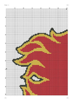 Calgary Flames easy cross stitch pattern