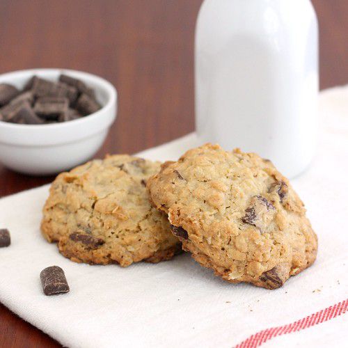 Thick and Chewy Oatmeal Chocolate Chunk Cookies