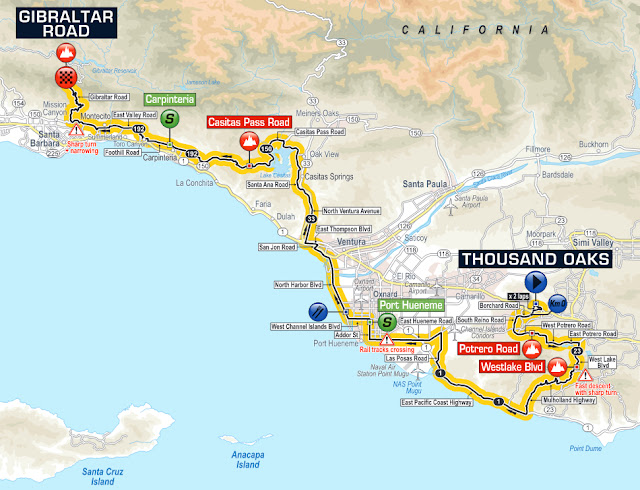 Stage 3 map of Tour of California 2016