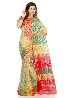 B3Fashion cotton with blouse piece Saree  Free Size