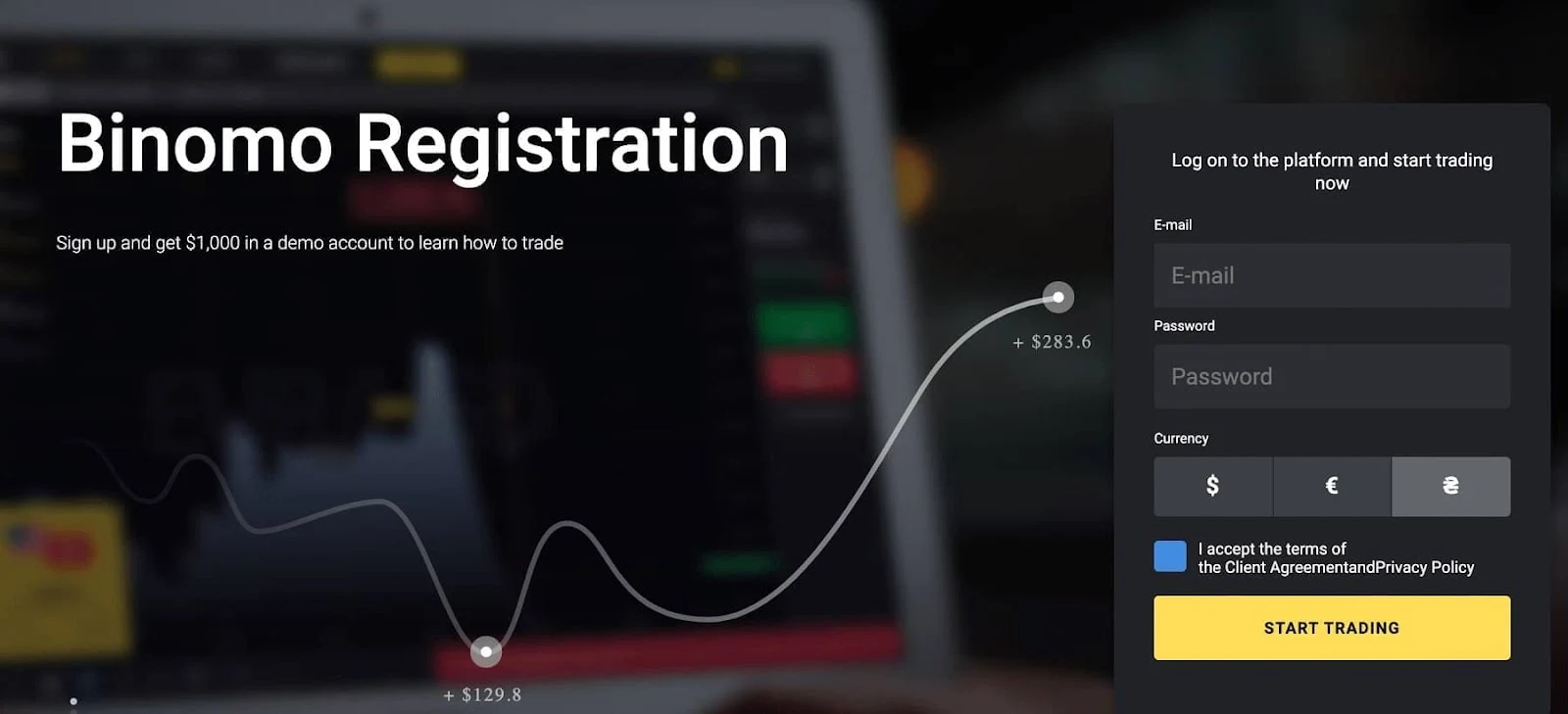 binomo forex registration account