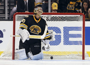 Tuukka Rask reacts after allowing the winning goal in the shootout to Todd Bertuzzi