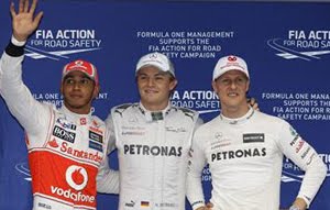 Rosberg Posisi Pole, Mercedes Start 1-2