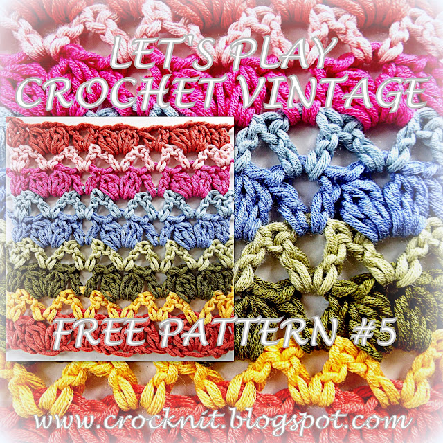 free crochet patterns, vintage, clusters, v-stitch, how to crochet 